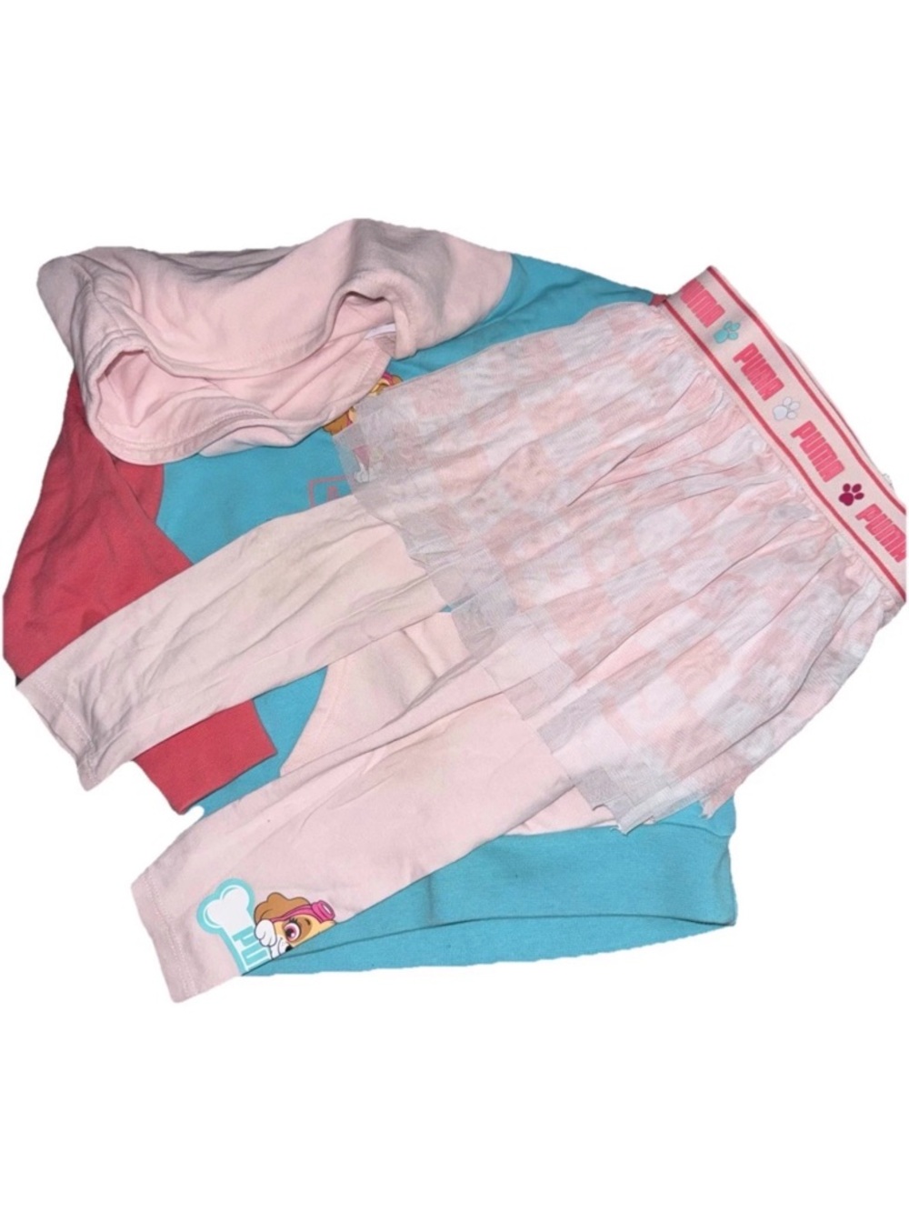 Puma Paw Patrol Pink Tulle Skirt Leggings Set